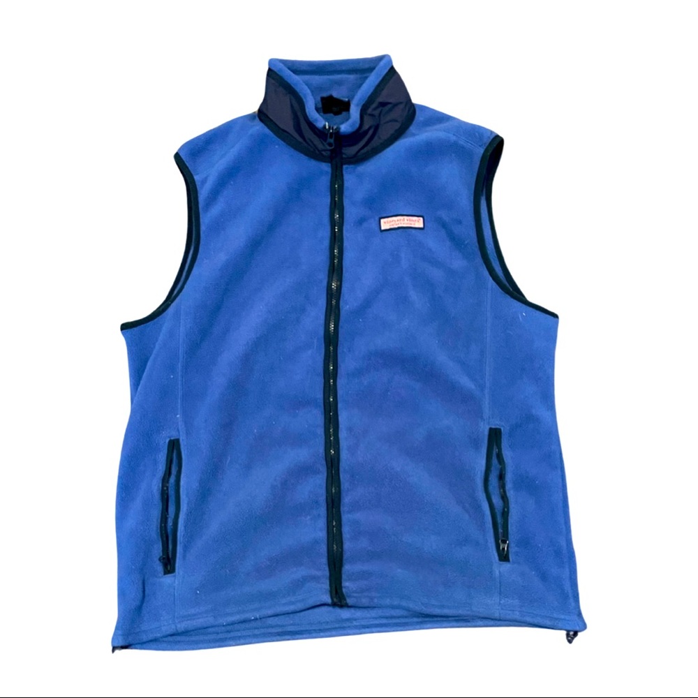 Vineyard Vines (L) Plush Zip-Up Blue Vest